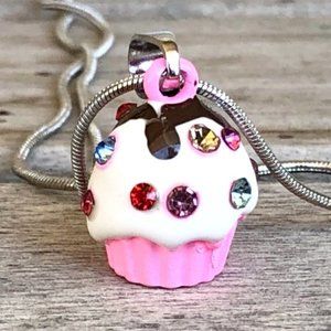 DAZZLE & CHUNK Cupcake Drizzle Necklace w/Crystals